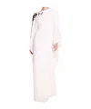 Marchesa Notte Embroidered Draped Kaftan In White
