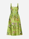 MARCHESA NOTTE FLORAL EMBROIDERED MIDI DRESS