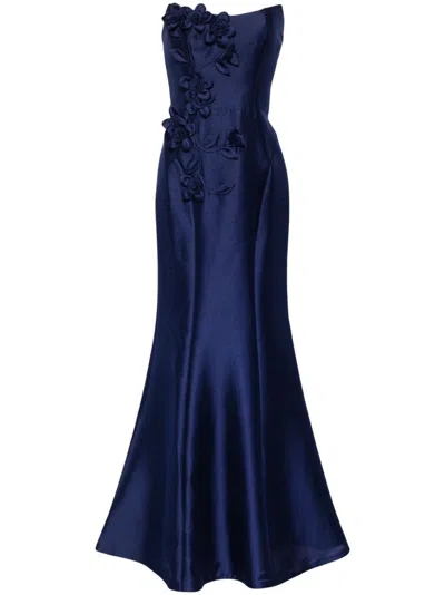 Marchesa Notte Floral Mikado Maxi Dress In Multi