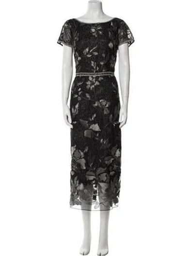 Pre-owned Marchesa Notte Floral Print Midi Length Dress In Multi