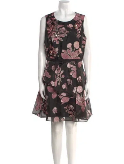 Pre-owned Marchesa Notte Floral Print Mini Dress