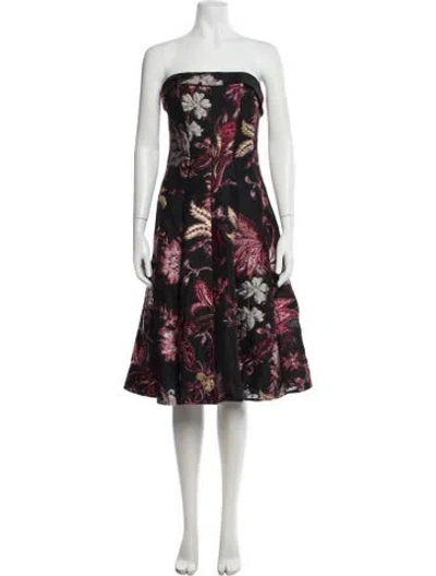 Pre-owned Marchesa Notte Floral Print Mini Dress In Multi
