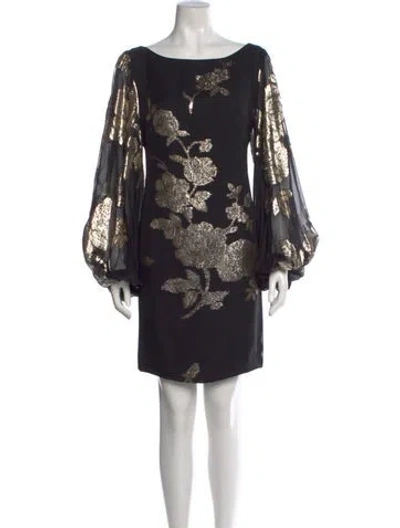 Pre-owned Marchesa Notte Floral Print Mini Dress In Multi