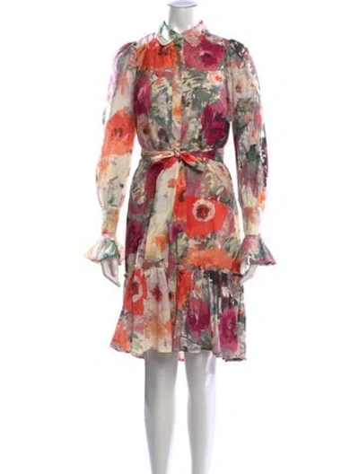 Pre-owned Marchesa Notte Floral Print Mini Dress W/ Tags In Multi