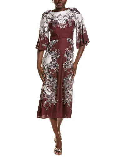 Marchesa Notte Garden Of Eve Midi Dress In Brown