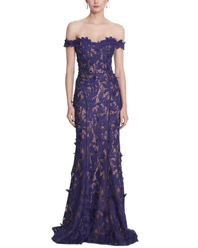 Marchesa Notte Gown In Blue