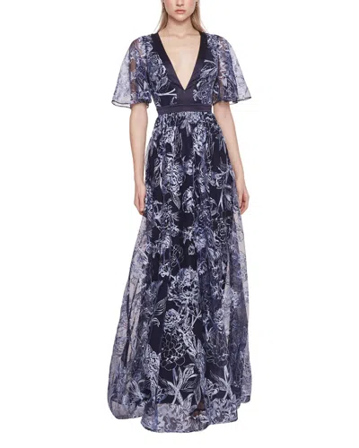 Marchesa Notte Gown In Blue