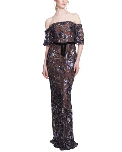 Marchesa Notte Gown In Brown
