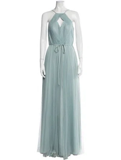 Pre-owned Marchesa Notte Halterneck Long Dress W/ Tags In Multi