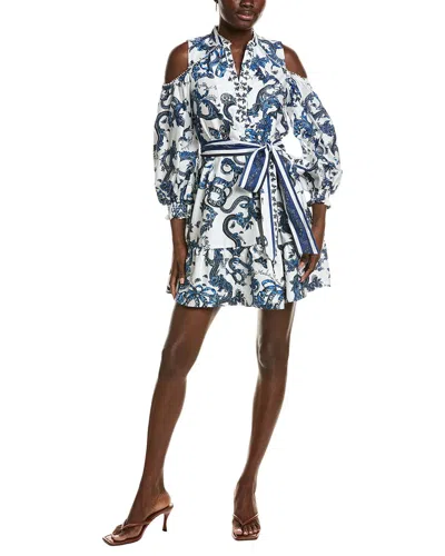 Marchesa Notte Iris Mini Dress In Blue