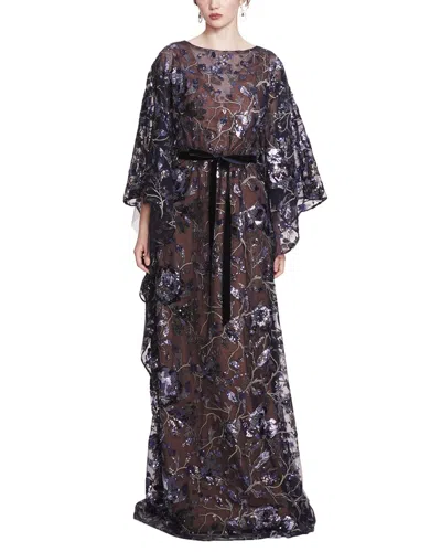 Marchesa Notte Kaftan Dress In Blue