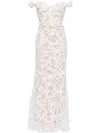 MARCHESA NOTTE LACE-DETAILING GOWN