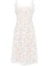 Marchesa Notte Lace-detailing Midi Dress In White