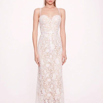 Marchesa Notte Lace Mermaid Gown In White