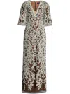 Marchesa Notte Lace-overlay Dress In Black