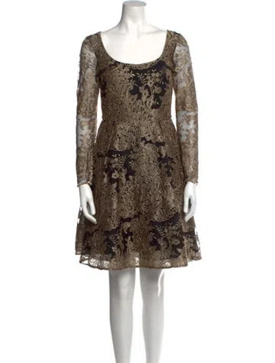 Pre-owned Marchesa Notte Lace Pattern Mini Dress In Multi