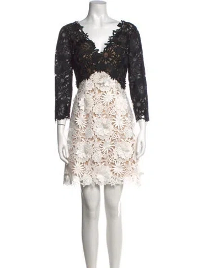 Pre-owned Marchesa Notte Lace Pattern Mini Dress W/ Tags In Multi