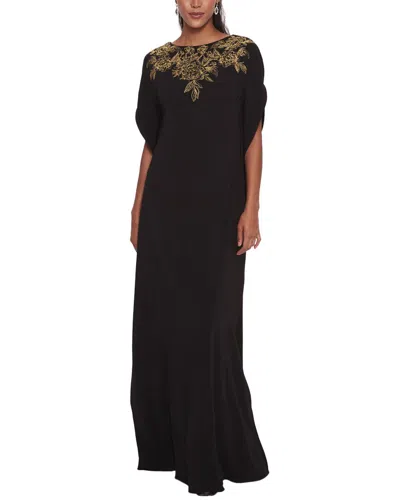 MARCHESA NOTTE LIGHTWEIGHT CREPE KAFTAN GOWN