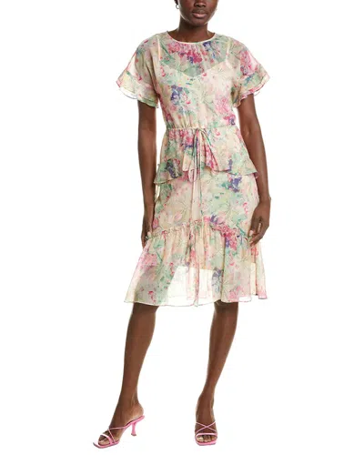 Marchesa Notte Lita Printed Midi Dress In Neutral