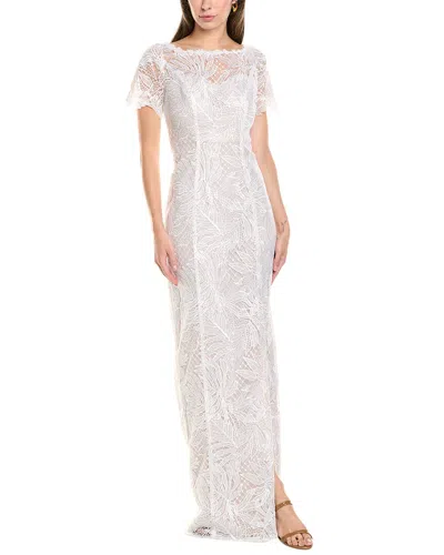 Marchesa Notte Long Gown In Beige