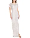 Marchesa Notte Long Gown In Beige