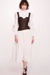Marchesa Notte Long Sleeve Cotton Midi Dress In Multi