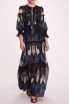 Marchesa Notte Long Sleeve Maxi Dress In Multi