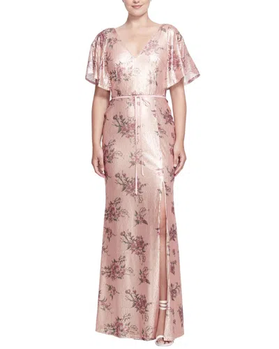 Marchesa Notte Lucca Long Gown In Pink