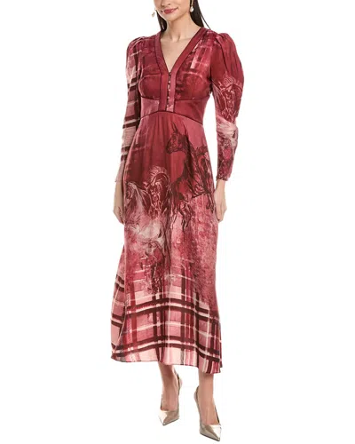 Marchesa Notte Marchesa Rosa Twill Midi Dress In Multi