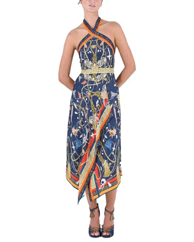 Marchesa Notte Maxi Day Dress In Blue
