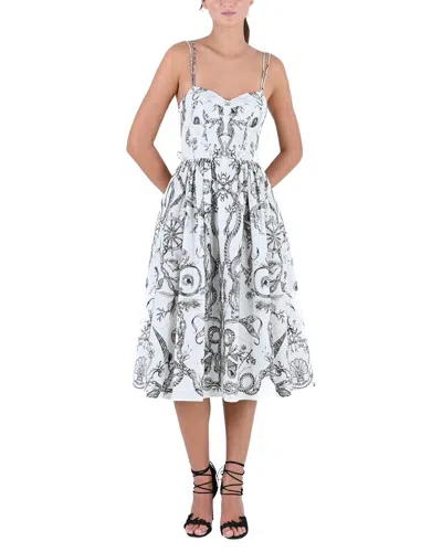 Marchesa Notte Midi Day Dress In Multi