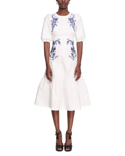 Marchesa Notte Midi Day Dress In White