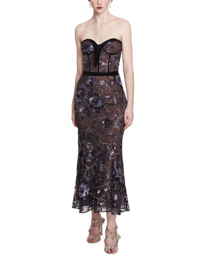 Marchesa Notte Midi Dress In Multi
