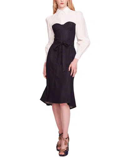 Marchesa Notte Midi Dress In Black