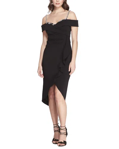 Marchesa Notte Midi Dress In Black