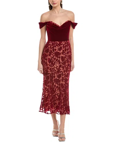 Marchesa Notte Midi Dress In Multi