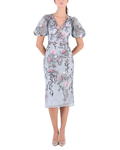 Marchesa Notte Midi Dress In Multi