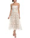Marchesa Notte Midi Dress In White