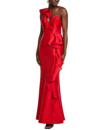 Marchesa Notte Mikado Silk-blend Gown