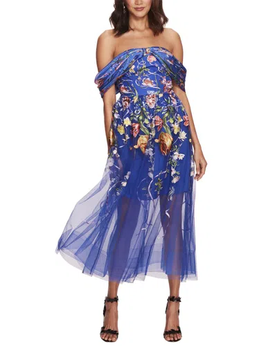 Marchesa Notte Mini Dress In Blue