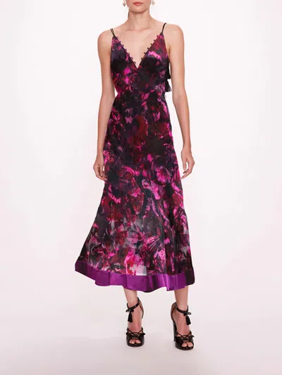Marchesa Notte Floral Dress In Pink
