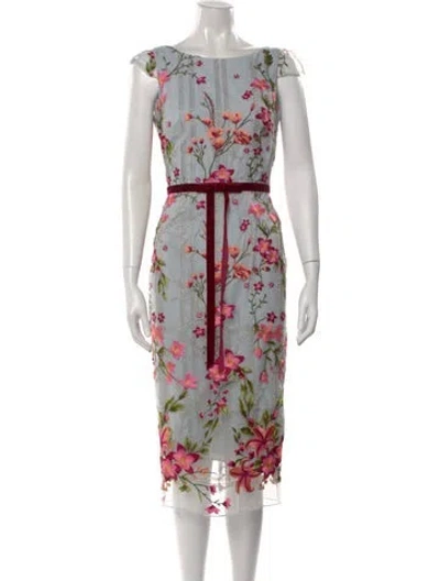 Pre-owned Marchesa Notte Nylon Knee-length Dress In Blue