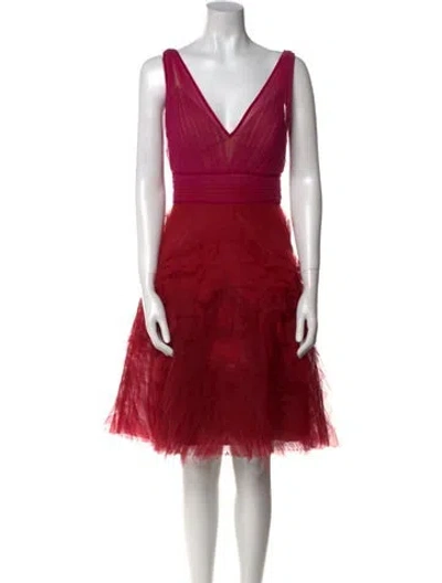 Pre-owned Marchesa Notte Nylon Knee-length Dress In Multi