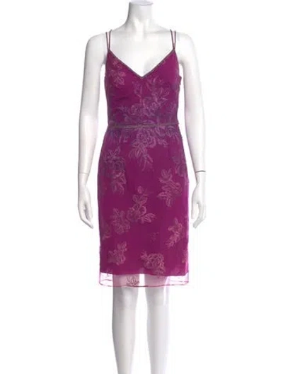 Pre-owned Marchesa Notte Nylon Knee-length Dress In Pink