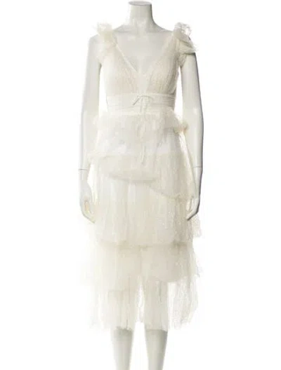 Pre-owned Marchesa Notte Nylon Knee-length Dress In White
