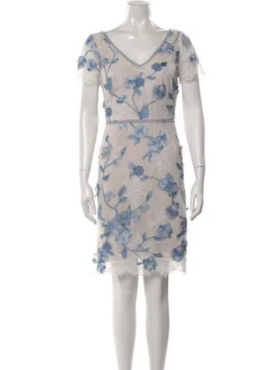 Pre-owned Marchesa Notte Nylon Knee-length Dress In White