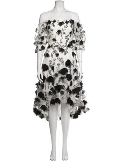 Pre-owned Marchesa Notte Nylon Knee-length Dress In White