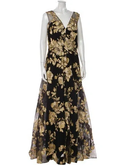 Pre-owned Marchesa Notte Nylon Long Dress In Black