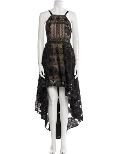 Pre-owned Marchesa Notte Nylon Long Dress In Black
