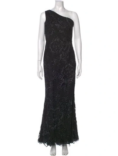Pre-owned Marchesa Notte Nylon Long Dress In Black